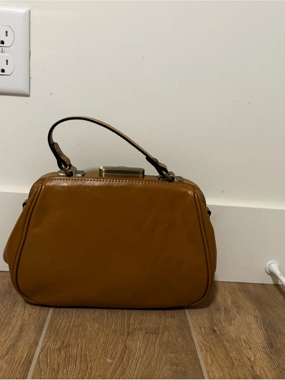 Patricia Nash Embossed Floral Satchel in Cognac Brown